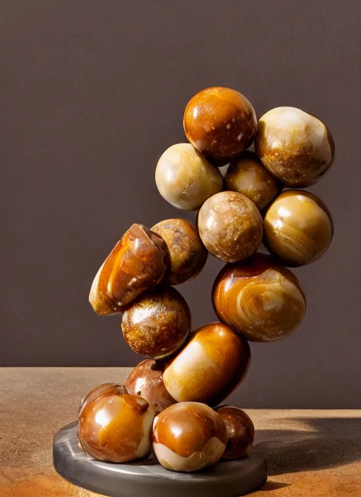 Prompt: marble, caramel and pickle conglomerate, museum sculpture, award - winning, 4 k, 3 3 mm photo