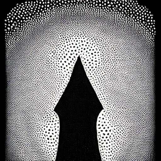 pointilism, black and white, dot art, dark, ominous,, Stable Diffusion