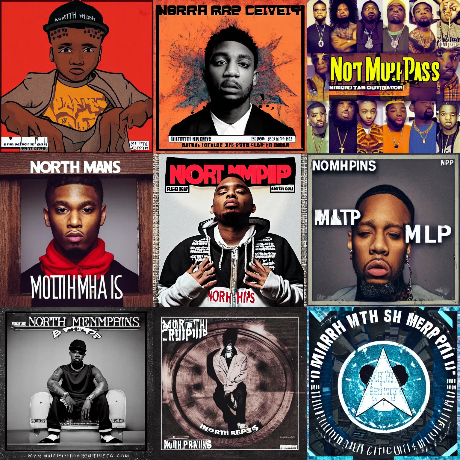 Prompt: North Memphis rap cover art