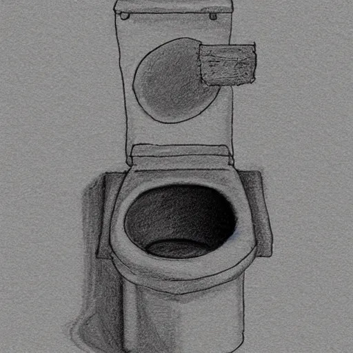 Prompt: sketch of a monster toilet