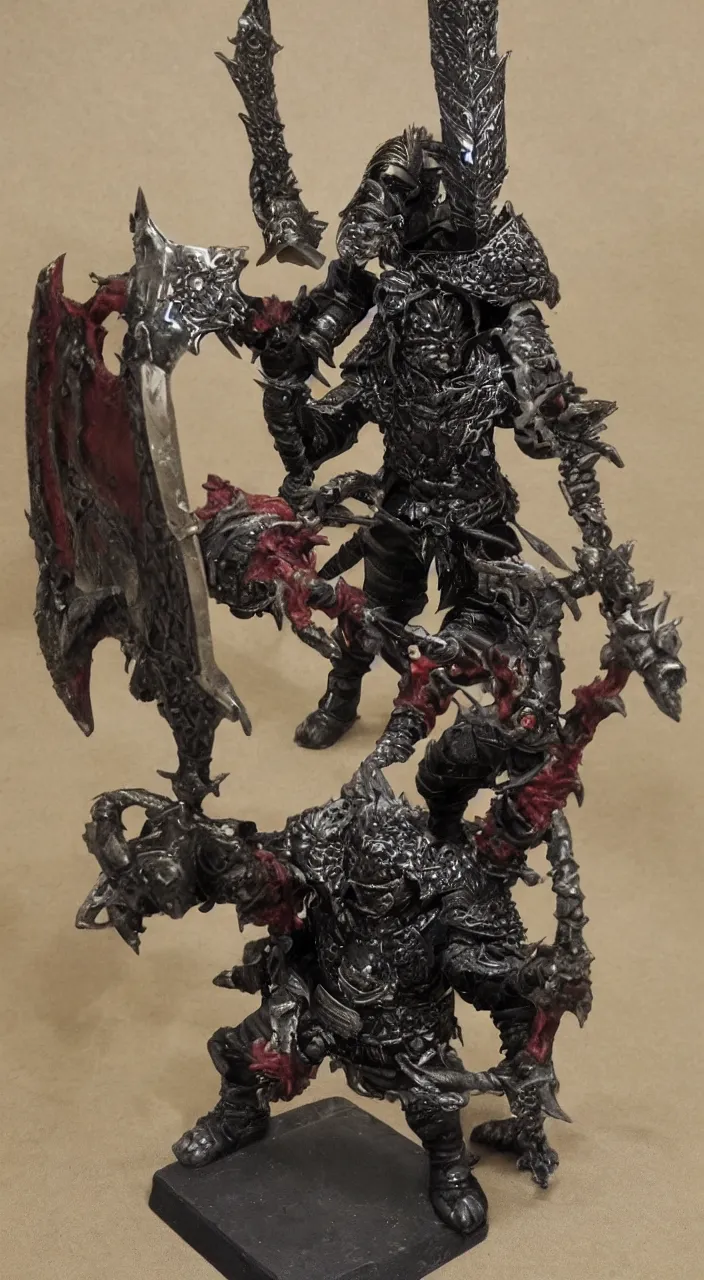 Image similar to vampire warlord with plate armor, huge mace, and pet werewolf