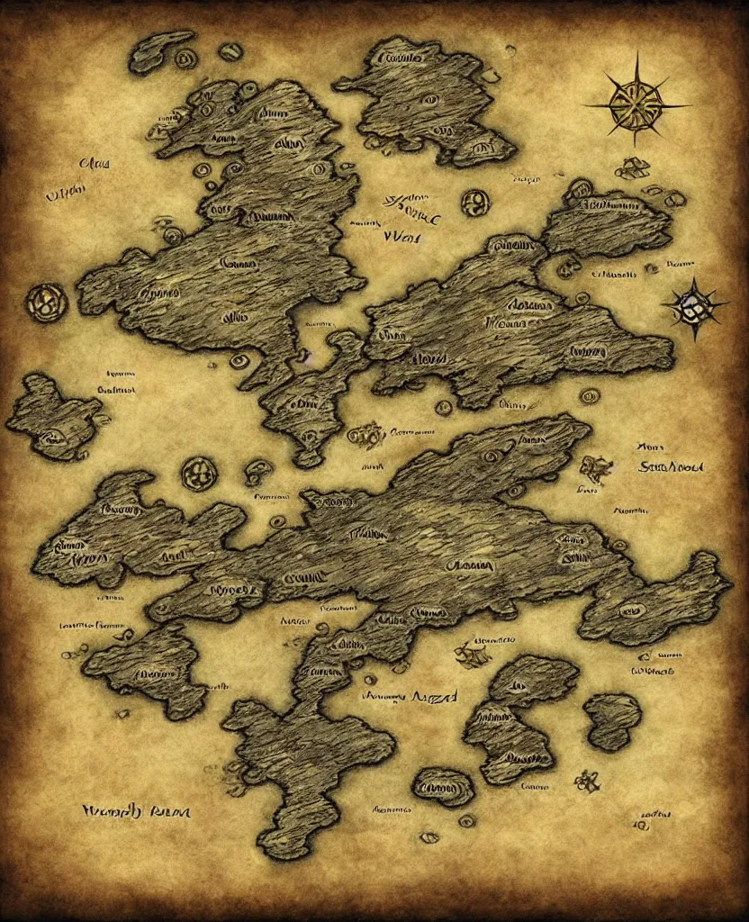 Image similar to fantasy world map,