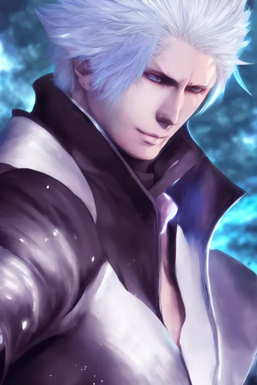 beautiful anime art of Vergil from devil may cry by, Stable Diffusion