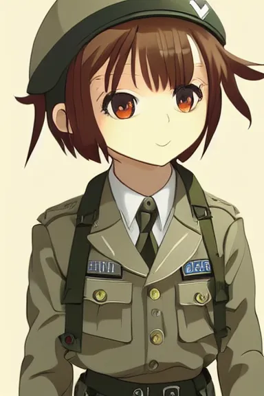 Image similar to beautiful little boy in nazi male uniform. made in abyss art style, sharps focus, pose, cute detailed artwork, anatomically correct, ilya kuvshinov, reflection, perfect composition, mobile wallpaper, digital art, detailed anime soft face, symmetrical face, western comic, illustration, realistic, smooth, nazi chic, lois van baarle, soft details