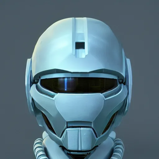 Image similar to sci-fi, helmet design, halo, duke-nuken, science-fiction, robot head, octane-render, cgi, blender, cinema-4d, maya, cgi, redshift