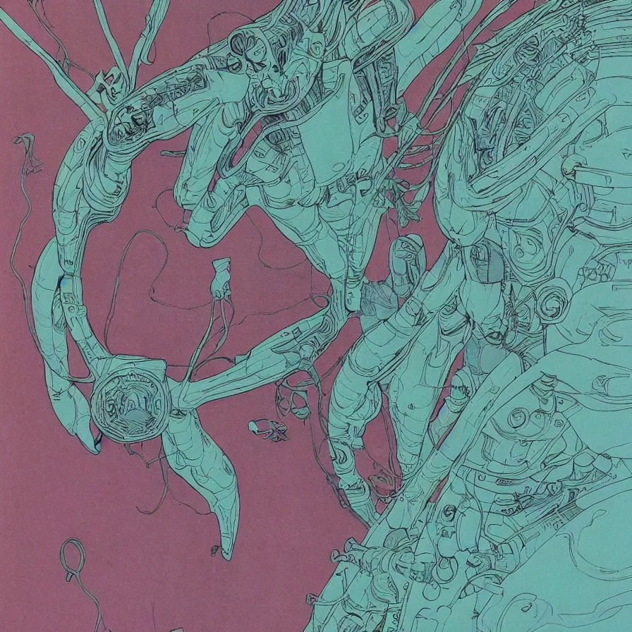 Prompt: ( an alien, record jacket design ) by mœbius