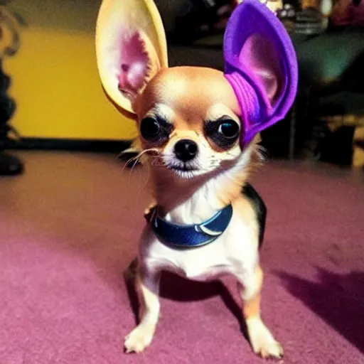 Prompt: chihuahua wearing the Infinity Gauntlet