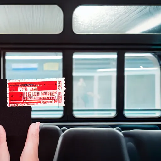Image similar to 8 k photo darth vader using ticket on a bus