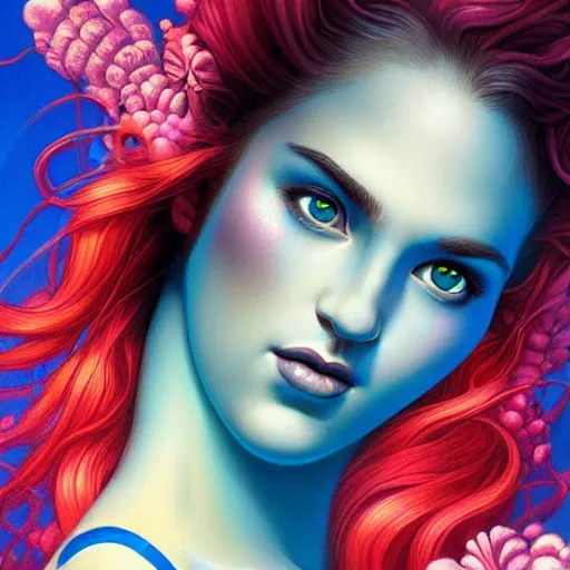 Image similar to Underwater mermaid portrait, Pixar style, by Tristan Eaton Stanley Artgerm and Tom Bagshaw.