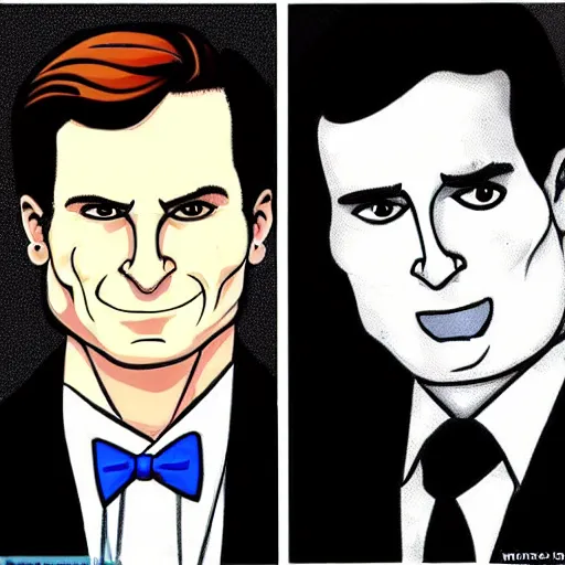 Prompt: patrick bateman, cartoon, simple, cute