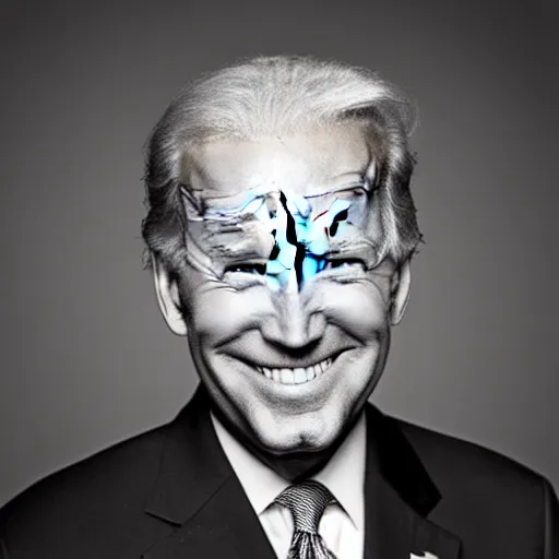 Prompt: donald trump and joe biden hybrid, headshot photo