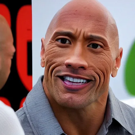 Prompt: dwayne the rock johnson's face as a real rock