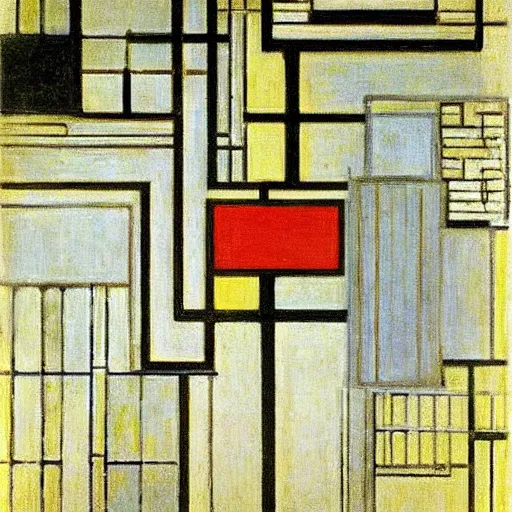 Prompt: painting by piet mondrian,1913