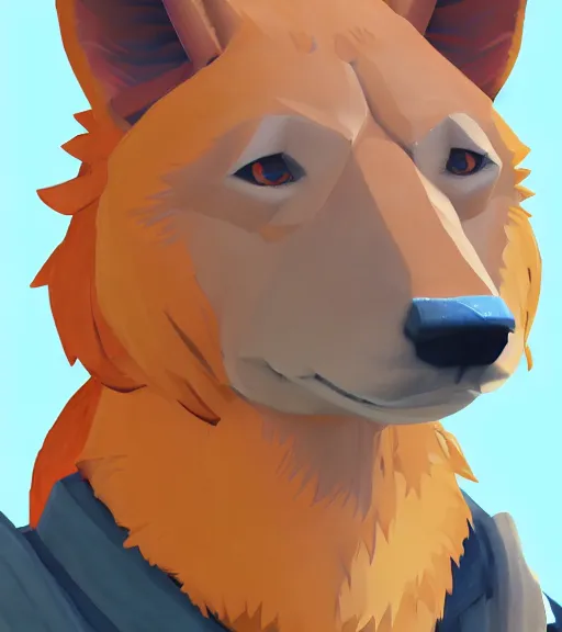 Prompt: stylized close up character portrait icon of the anthro anthropomorphic dingo dog trader head animal person fursona wearing clothes standing in the australian outback, hidari, color page, tankoban, 4 k, tone mapping, akihiko yoshida