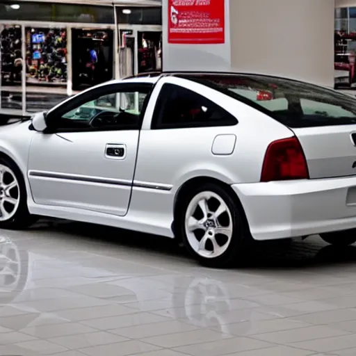 Prompt: 2 0 0 4 honda civic si, in a mall