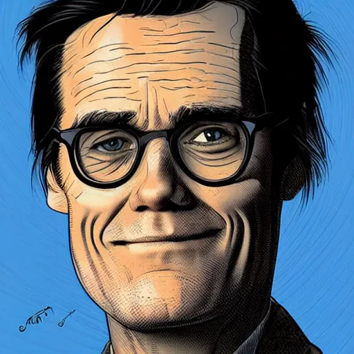 Prompt: “ jim carrey retro minimalist portrait by jean giraud, moebius starwatcher comic, sharp, smooth face, 8 k ”