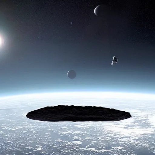 Prompt: space photo of a alien on top of oumuamua, NASA, James Webb official image