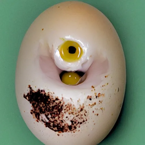 Prompt: ceaseless watcher, turn your gaze upon this wretched egg, horror, photograph