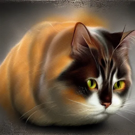 Prompt: very fat cat making sport, photorealistic, hd