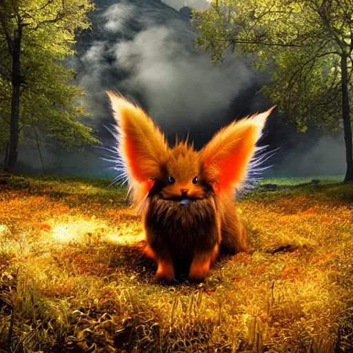 Prompt: national geographic professional photo of flareon, award winning