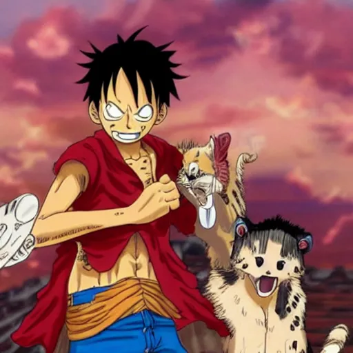 Image similar to luffy as cheetah