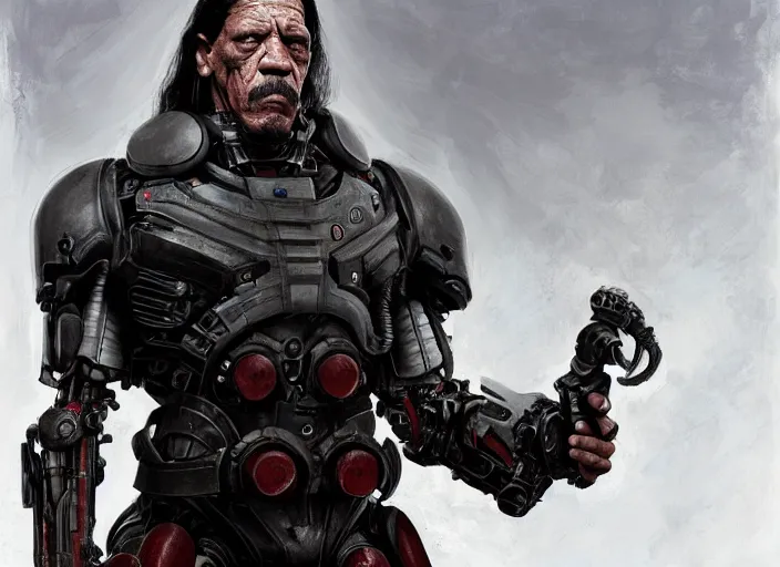 Image similar to danny trejo as victor stone, full body concept, cyborg, borg, strogg, face of a man, terminator, flesh, quake strogg, doom demon, wolfenstein, monstrous, powerful, symmetry, symmetrical, concept art by ruan jia and greg rutkowski