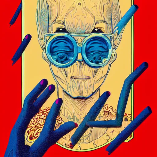 Image similar to original jean giraud digital art painting pastel goth aesthetic, creepy kawaii, highly detailed, highly intricate, tom whalen