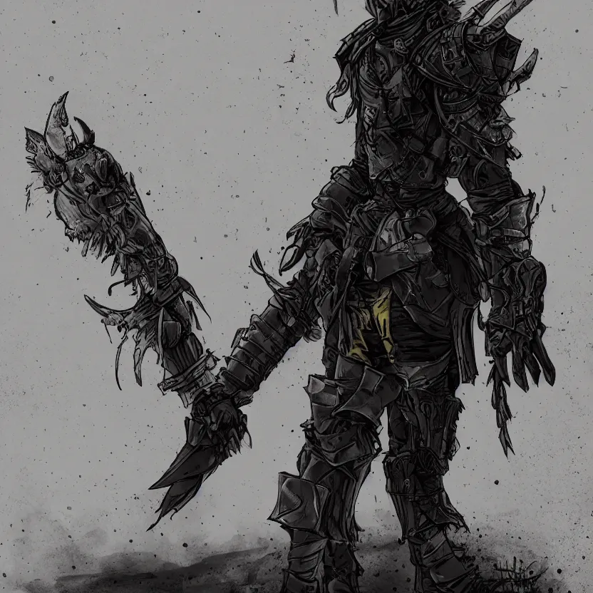 Image similar to a post-apocalyptic knight in the style of gothicpunk in the style of scrappunk trending on artstation deviantart Pinterest detailed High Resolution HD 8k