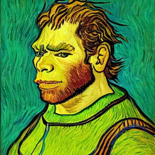 Image similar to a portrait of shrek by vincent van gogh, featured on pixiv, post - impressionism, impressionism, painterly, detailed painting