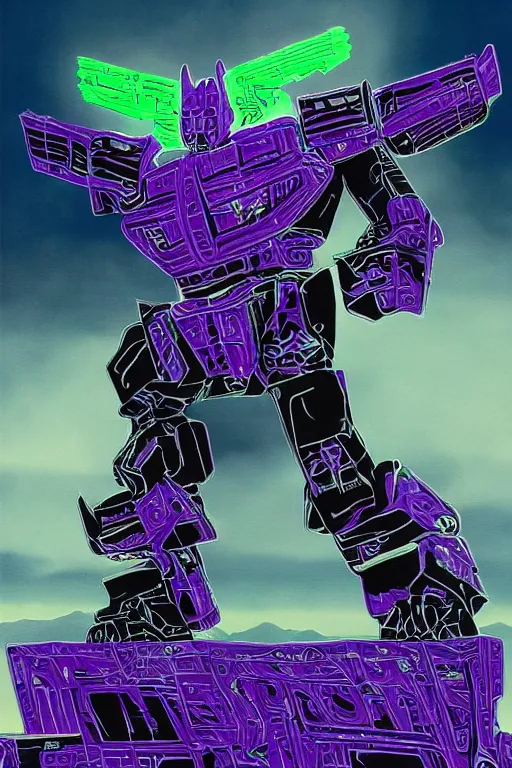 Image similar to portrait of cowboy johnny cash as purple green optimus prime from transformers surfing tonic fluid on guitar zord ufo hoverboard, intricate, highly detailed, smooth, artstation, digital illustration by Lisa Frank and Ruan Jia and Mandy Jurgens and Artgerm and Wayne Barlowe and Greg Rutkowski and Zdislav Beksinski