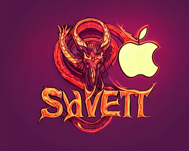 Image similar to eve eating apple satan snake esports logo vector art, logo design, esports, deep focus, d & d, fantasy, intricate, elegant, highly detailed, digital painting, artstation, concept art, matte, sharp focus, illustration, hearthstone,