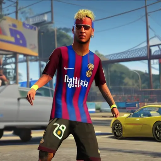 Image similar to screenshot of neymar in gta v, grand theft auto