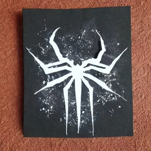 Image similar to spiderman ink blot, made out of ink