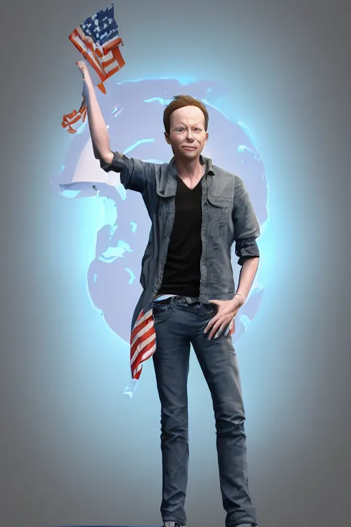 Image similar to portrait of us president brock pierce vfx concept artist & illustrator global illumination ray tracing hdr fanart arstation zbrush central hardmesh 8 k octane renderer comics stylized