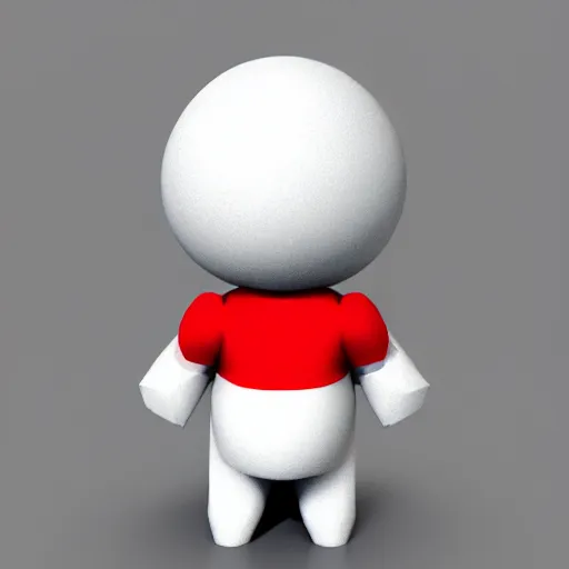 Prompt: poorly rendered low poly 3d model of a popular cartoon character