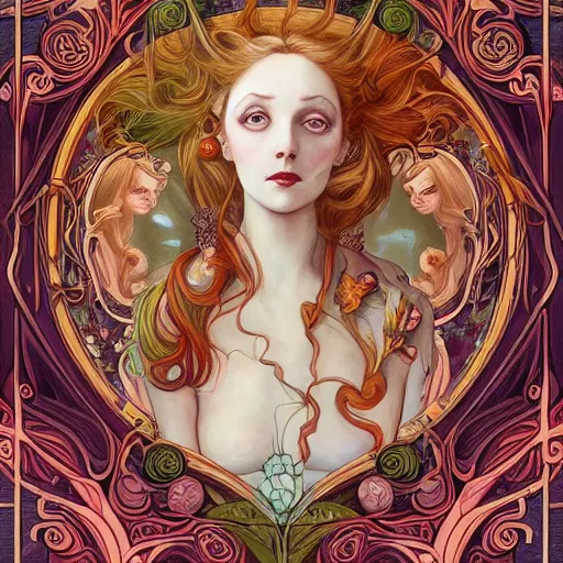 Prompt: an art nouveau portrait in the style of anna dittmann and donato giancola and charles dulac.