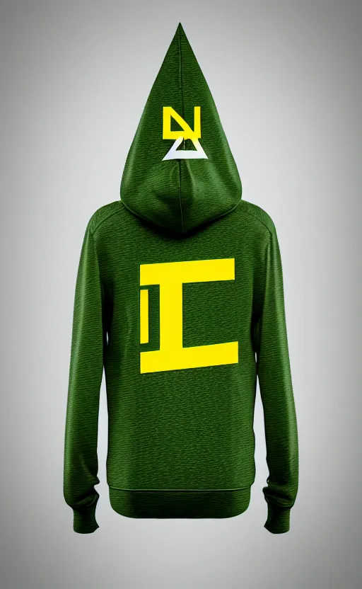 Image similar to hoodie with letter l logo, yellow and green, trendsetter, fiction, stability, intricate, elegant, 8 k, uhd, justify, artstation, concept art, matte, sharp focus, illustration, consistent, highly detailed object content, proportional object content