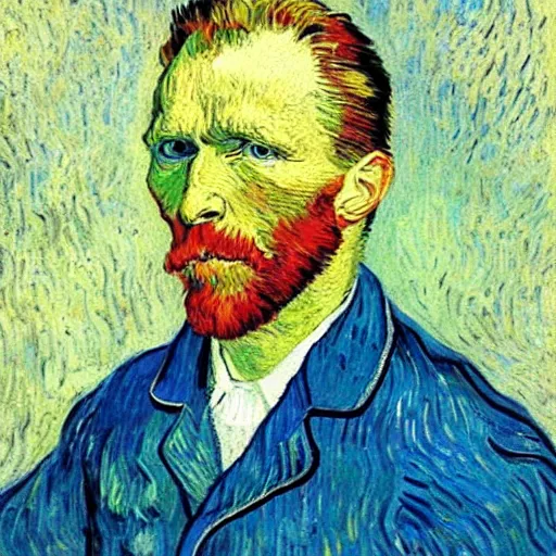 Prompt: a self-portrait of Van Gogh by Picasso