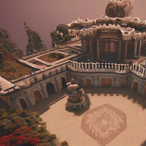 Prompt: a dream palace amidst the stars, unreal engine