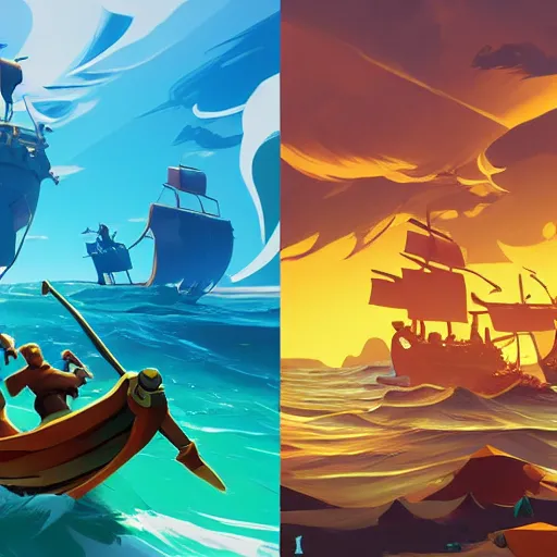 Image similar to painting treasure on sea of thieves game smooth median photoshop filter cutout vector, behance hd by jesper ejsing, by rhads, makoto shinkai and lois van baarle, ilya kuvshinov, rossdraws global illumination