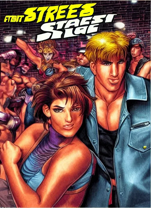 Prompt: streets of rage cover art featuring kaitlin jenner and steve martin