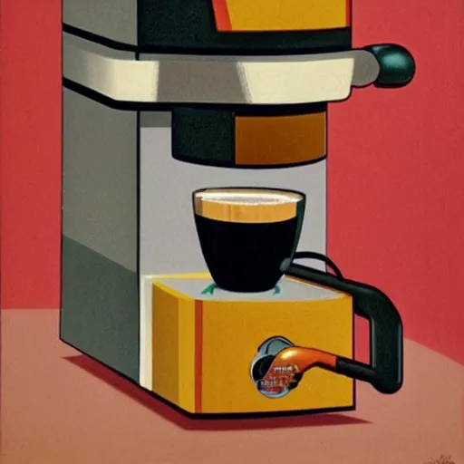 Prompt: coffee machine, italian futurism