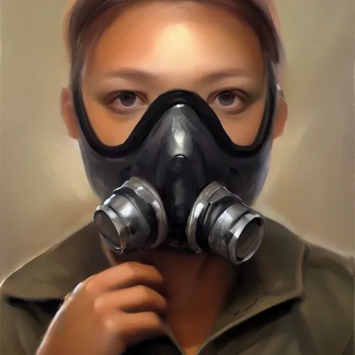 Prompt: concept art of gas mask, oil painting by jama jurabaev, brush hard, artstation, cgsociety, high quality, brush stroke