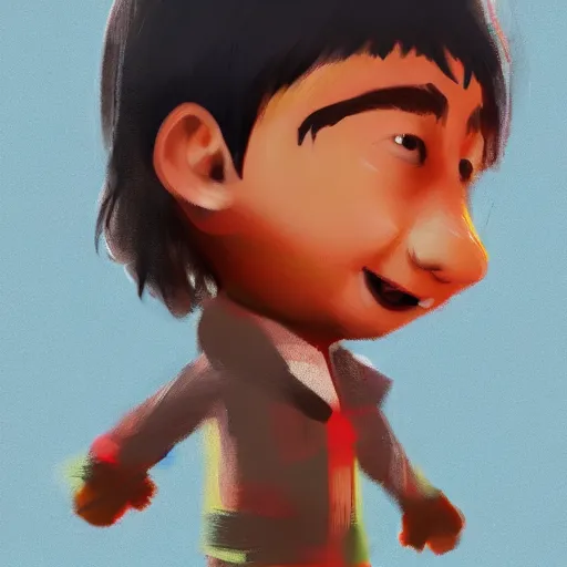 Image similar to child scribble of jokowi, behance,artstation