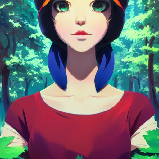 Prompt: portrait of snow white, forest background, rich vivid colors, ambient lighting, dynamic lighting, 4k, HQ, official media, anime key visual, makoto shinkai, ilya kuvshinov, lois van baarle, rossdraws, detailed, trending on artstation