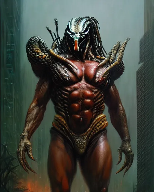 Prompt: the predator as a birdfantasy character portrait, ultra realistic, wide angle, intricate details, blade runner artifacts, highly detailed by peter mohrbacher, boris vallejo, hajime sorayama aaron horkey, gaston bussiere, craig mullins