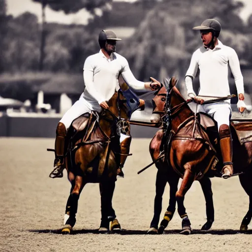 Prompt: The Four Horsemen of the Apocalypse playing polo