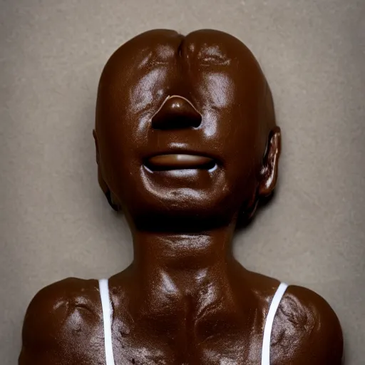 Image similar to man made of chocolate melting