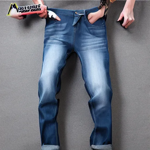 Prompt: man wear a high waist jeans, only the best images, thx