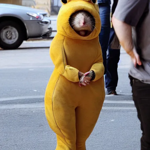 Image similar to scarlett johansson wearing a hamster costume